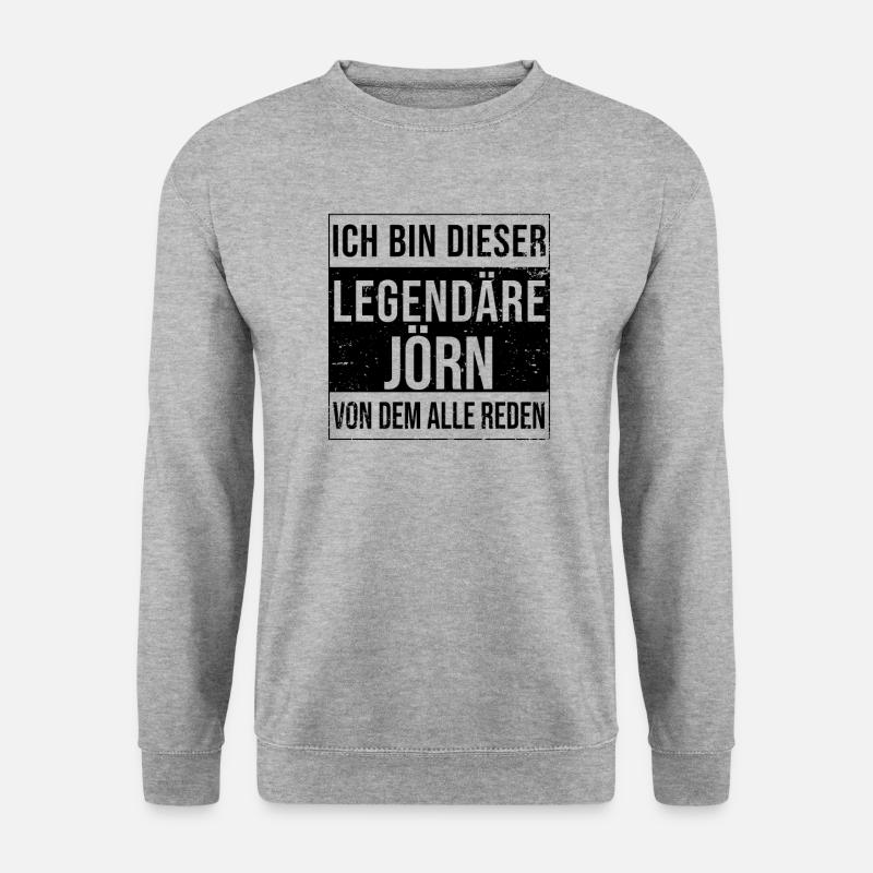 Ich bin dieser legendäre für Jörn - Unisex Pullover - Weißgrau meliert