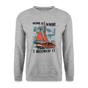 Segler Segelboot Zubehör Segelschiff - Unisex Pullover - Weißgrau meliert - Vorne - Alina (178cm) & Michal (187cm)