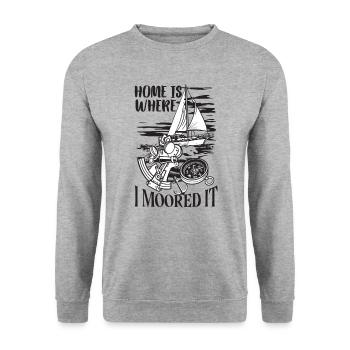 Segler Segelboot Zubehör Segelschiff - Unisex Pullover - Weißgrau meliert - Vorne - Alina (178cm) & Michal (187cm)
