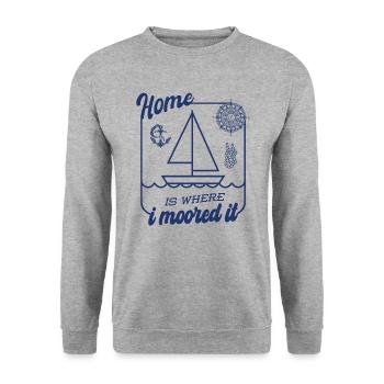 Segler Segelboot Zubehör Segelschiff - Unisex Pullover - Weißgrau meliert - Vorne - Alina (178cm) & Michal (187cm)