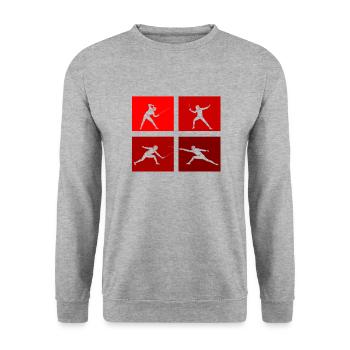 Fencing Game Gamer Fencer Game Fencing Fencer - Unisex Sweatshirt - salt & pepper - Front - Alina (178cm) & Michal (187cm)