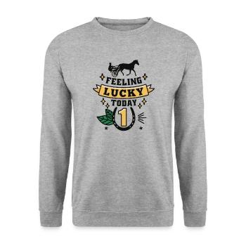 Trotting Racing Horse Trotting Racing Horse Betting Horses - Unisex Sweatshirt - salt & pepper - Front - Alina (178cm) & Michal (187cm)
