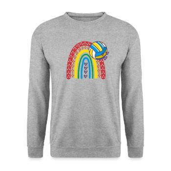 Ballon de volley-ball Volleyeur Rainbow Volleyball - Sweat-shirt Unisexe - gris chiné - Devant - Alina (178cm) & Michal (187cm)
