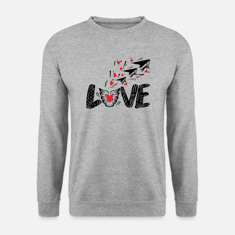 Drachenflieger Deltasegler Hanggleiter - Unisex Pullover - Weißgrau meliert