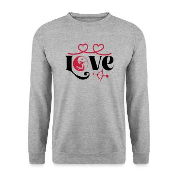 Volleyball Love Ballon de volley-ball Joueur de volley-ball - Sweat-shirt Unisexe - gris chiné - Devant - Alina (178cm) & Michal (187cm)