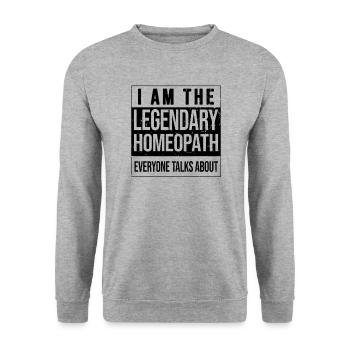 Legendäre homöopathische Kräuter Heilpraktiker - Unisex Pullover - Weißgrau meliert - Vorne - Alina (178cm) & Michal (187cm)