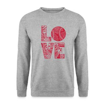 Baseball Softball Mama Love Baseball - Sweat-shirt Unisexe - gris chiné - Devant - Alina (178cm) & Michal (187cm)
