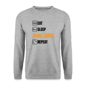 Pool Billard Billardtisch lustige Sprüche Snooker - Unisex Pullover - Weißgrau meliert - Vorne - Alina (178cm) & Michal (187cm)