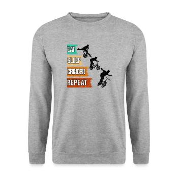 BMX Pegs-grinden, Bike Freestyle race BMX - Unisex Sweatshirt - salt & pepper - Front - Alina (178cm) & Michal (187cm)