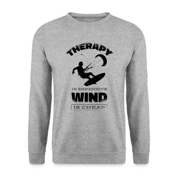 Kitesurf Kiteboards Kitesurfing Kite Surf Board - Unisex Sweatshirt - salt & pepper - Front - Alina (178cm) & Michal (187cm)