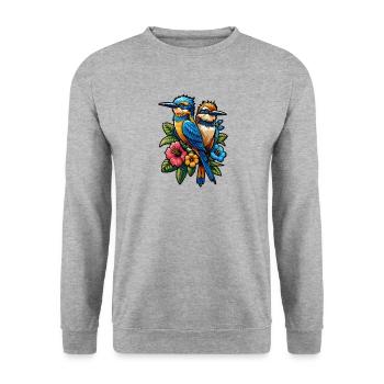 Éleveur d’oiseaux Ornithologue Ornithologue Ornithologue - Sweat-shirt Unisexe - gris chiné - Devant - Alina (178cm) & Michal (187cm)