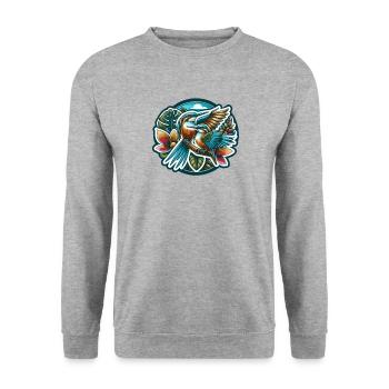 Éleveur d’oiseaux Ornithologue Ornithologue Ornithologue - Sweat-shirt Unisexe - gris chiné - Devant - Alina (178cm) & Michal (187cm)
