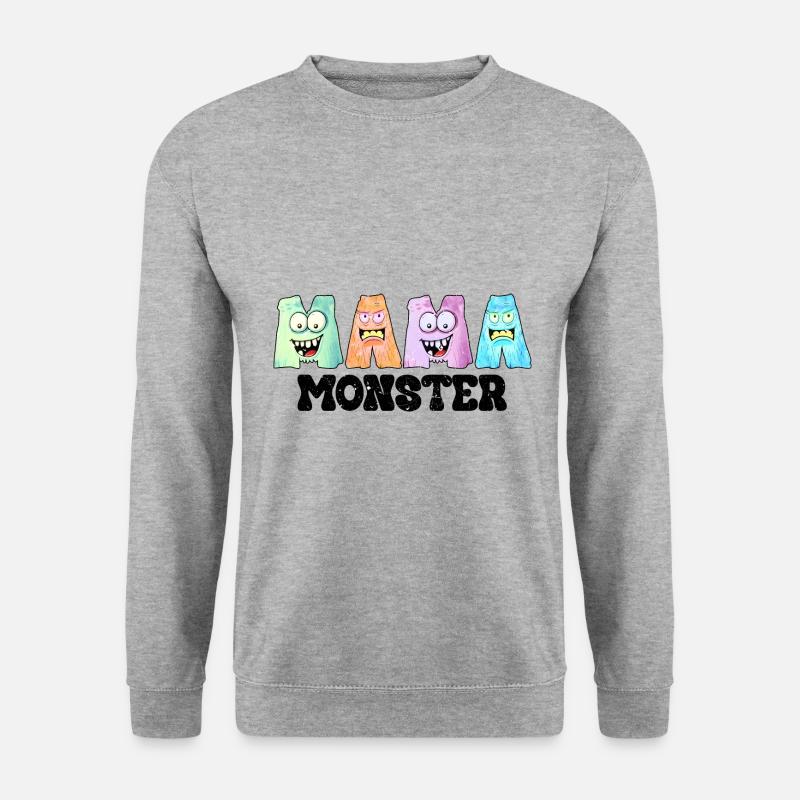 Mama Monster Halloween - Unisex Pullover - Weißgrau meliert