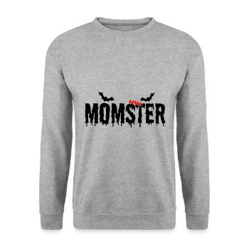 Maman Halloween Momster Monster - Sweat-shirt Unisexe - gris chiné - Devant - Alina (178cm) & Michal (187cm)