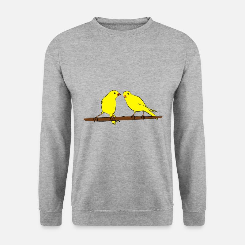 Kanarienvögel - Unisex Pullover - Weißgrau meliert