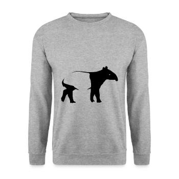 Cantonnières tapir cadeau animaux exotiques Silhoutte - Sweat-shirt Unisexe - gris chiné - Devant - Alina (178cm) & Michal (187cm)