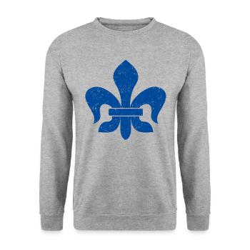 Fleur-de-lis / Lys - Sweat-shirt Unisexe - gris chiné - Devant - Alina (178cm) & Michal (187cm)