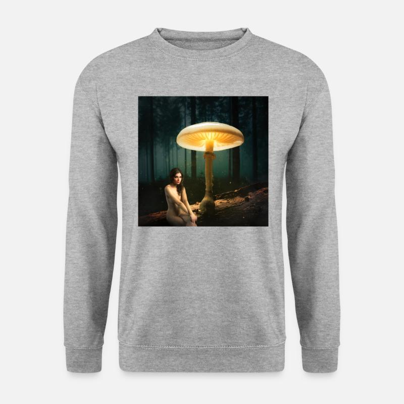 Pilz - Unisex Pullover - Weißgrau meliert