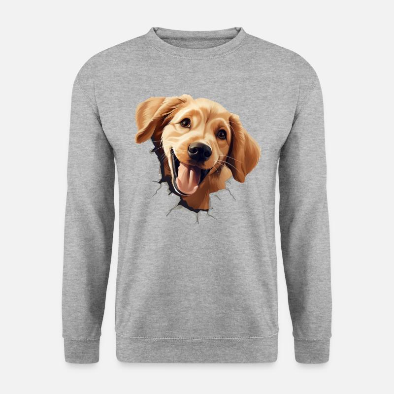 Golden Retriever - Unisex Pullover - Weißgrau meliert