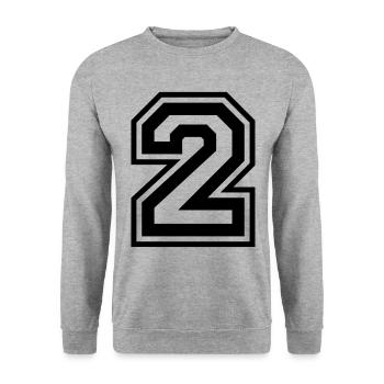 2 Number number - Unisex Sweatshirt - salt & pepper - Front - Alina (178cm) & Michal (187cm)