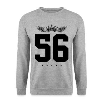 56 Number crown - Unisex Sweatshirt - salt & pepper - Front - Alina (178cm) & Michal (187cm)