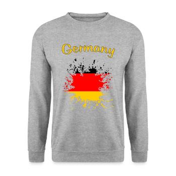 Germany Deutschland - Unisex Pullover - Weißgrau meliert - Vorne - Alina (178cm) & Michal (187cm)