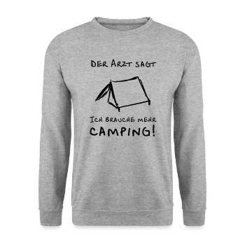 der arzt sagt zelt - Unisex Pullover - Weißgrau meliert - Vorne - Alina (178cm) & Michal (187cm)