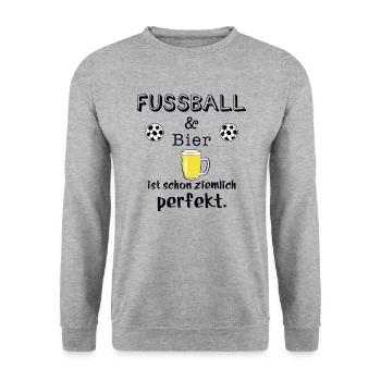 fussball und bier - Unisex Pullover - Weißgrau meliert - Vorne - Alina (178cm) & Michal (187cm)