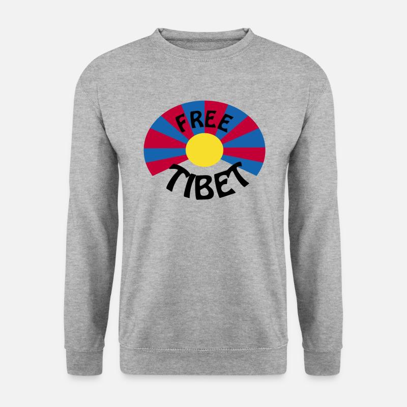 free tibet - Unisex Pullover - Weißgrau meliert