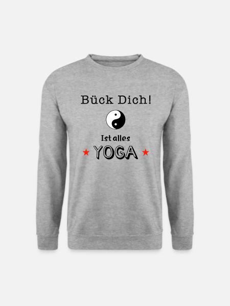 bück dich yoga - Unisex Pullover - Weißgrau meliert