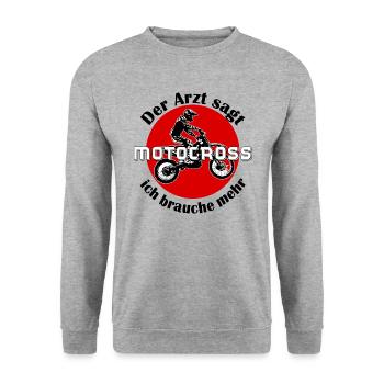 der arzt sagt mx - Unisex Pullover - Weißgrau meliert - Vorne - Alina (178cm) & Michal (187cm)