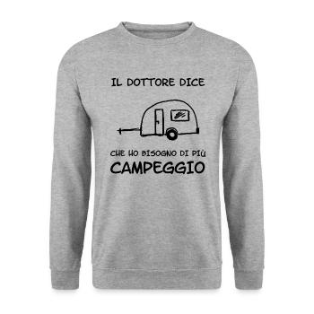 il dottore dice - Unisex Pullover - Weißgrau meliert - Vorne - Alina (178cm) & Michal (187cm)