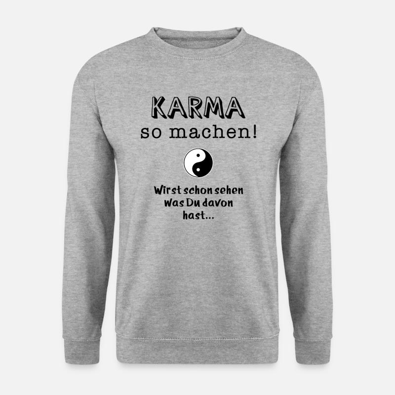 karma so machen - Unisex Pullover - Weißgrau meliert