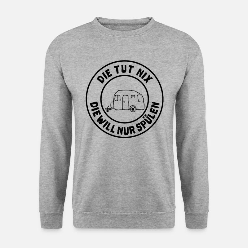 die tut nix wohnwagen - Unisex Pullover - Weißgrau meliert
