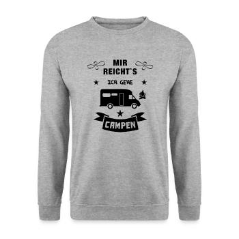 mir reichts camping wohnmobil - Unisex Pullover - Weißgrau meliert - Vorne - Alina (178cm) & Michal (187cm)