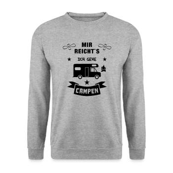 mir reichts camping wohnmobil - Unisex Pullover - Weißgrau meliert - Vorne - Alina (178cm) & Michal (187cm)