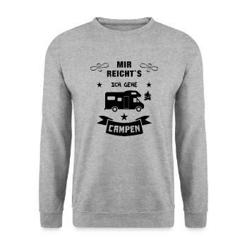 mir reichts camping wohnmobil - Unisex Pullover - Weißgrau meliert - Vorne - Alina (178cm) & Michal (187cm)