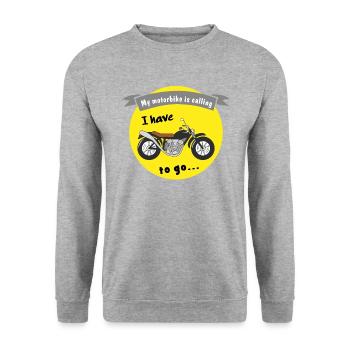 Ma moto m’appelle - Sweat-shirt Unisexe - gris chiné - Devant - Alina (178cm) & Michal (187cm)