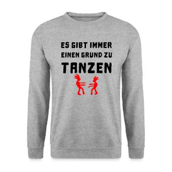 es gibt immer einen grund zu tanzen - Unisex Pullover - Weißgrau meliert - Vorne - Alina (178cm) & Michal (187cm)