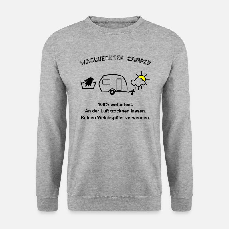 waschechter camper wohnwagen - Unisex Pullover - Weißgrau meliert