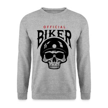 Skeleton Biker - Sweat-shirt Unisexe - gris chiné - Devant - Alina (178cm) & Michal (187cm)
