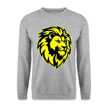Lion Head - Unisex Sweatshirt - salt & pepper - Front - Alina (178cm) & Michal (187cm)