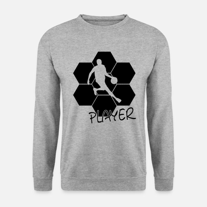 Basketball - Unisex Pullover - Weißgrau meliert