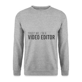 Fier éditeur de vidéo - Sweat-shirt Unisexe - gris chiné - Devant - Alina (178cm) & Michal (187cm)