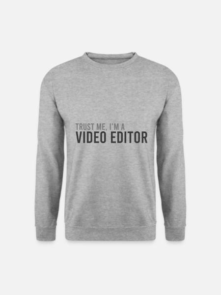 Stolzer Video-Editor - Unisex Pullover - Weißgrau meliert