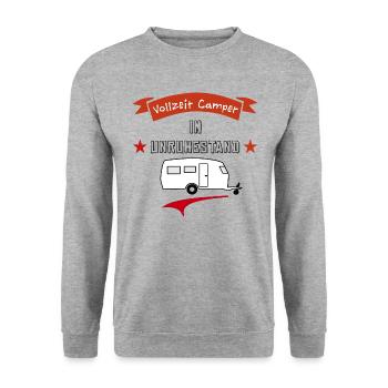 vollzeit camper im unruhestand - Unisex Pullover - Weißgrau meliert - Vorne - Alina (178cm) & Michal (187cm)