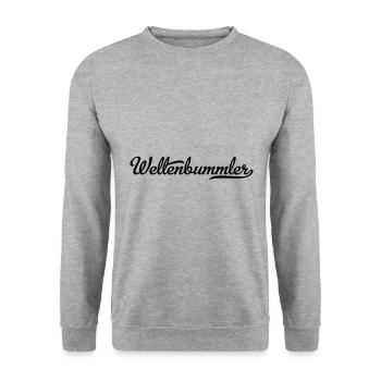 weltenbummler - Unisex Pullover - Weißgrau meliert - Vorne - Alina (178cm) & Michal (187cm)