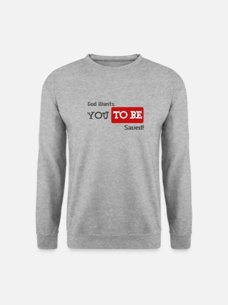 God wants you to be saved Johannes 3,16 - Unisex Pullover - Weißgrau meliert