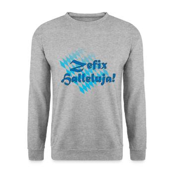 Zefix - Unisex Pullover - Weißgrau meliert - Vorne - Alina (178cm) & Michal (187cm)