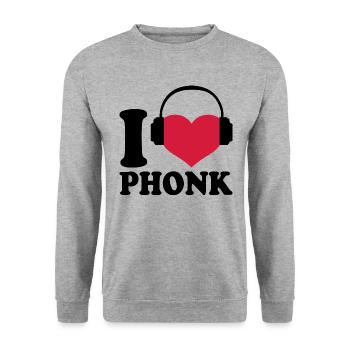 J'adore La Phonk - Aime La Musique Phonk - Sweat-shirt Unisexe - gris chiné - Devant - Alina (178cm) & Michal (187cm)
